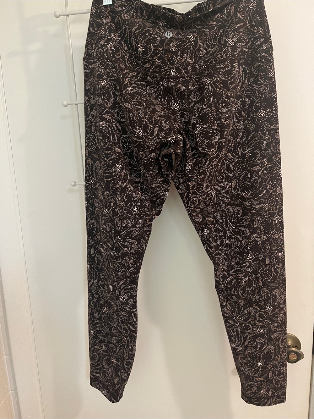 Lululemon Brown and Pink Floral Print High-Waist Leggings - Picture 2 of 4